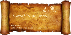 Lencsés Melinda névjegykártya