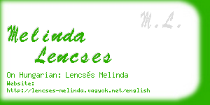 melinda lencses business card