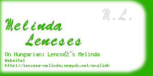 melinda lencses business card